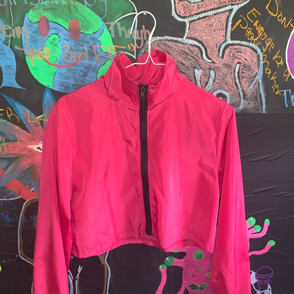 HOT PINK FOEVER 21 CROP TOP JACKET
